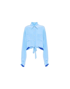 Укороченный топ, синий Miu miu