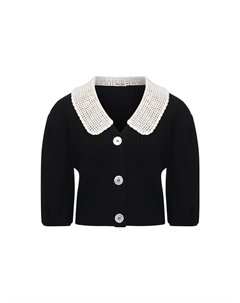 Укороченный топ женский черный Miu miu