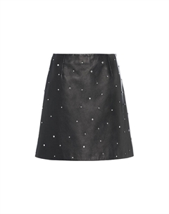 Кожаная юбка женская, черный Miu miu