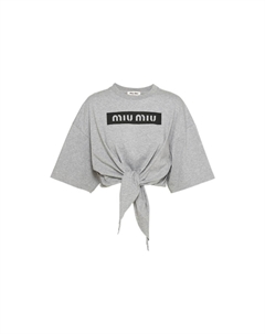 Укороченный топ, серый Miu miu