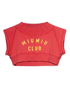 Топ женский укороченный, красный Miu miu