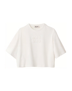 Топ женский укороченный, белый Miu miu