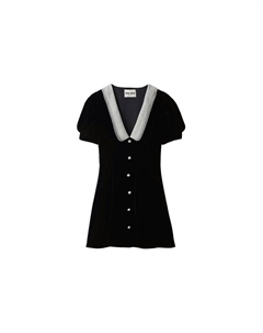 Платье с короткими рукавами, черный Miu miu