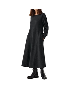 Платье с длинными рукавами, темно-серое Uniqlo