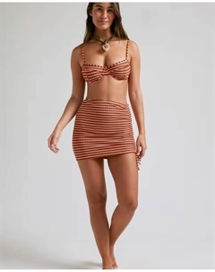 Пляжная юбка Valley из структурированной ткани и регулируемой сборкой, мультиколор Robin collection