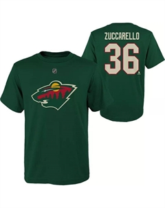 Зеленая футболка НХЛ Миннесота Уайлд Матс Зуккарелло № 36 Outerstuff