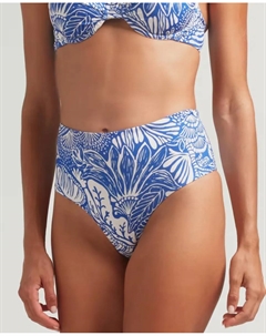Плавки бикини с высокой посадкой и цветочным принтом, синий Robin collection