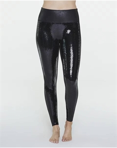 Женские леггинсы с пайетками, черный Spanx