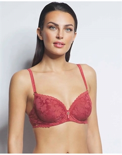 Корректирующий бюстгальтер с пеной и кружевом, красный Selmark