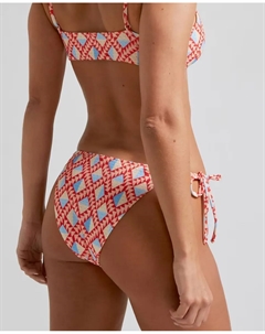 Низ бикини с завязками ирокез из структурированной ткани и подкладкой, мультиколор Robin collection