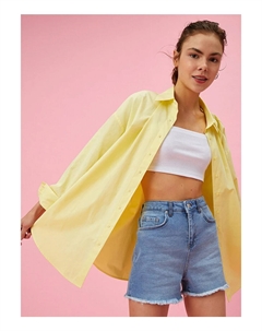 Женские джинсовые шорты цвета индиго с открытой талией и нормальной талией, синий Koton