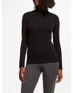 Тепловыделяющий термотоп с длинными рукавами и воротником-стойкой, черный John lewis