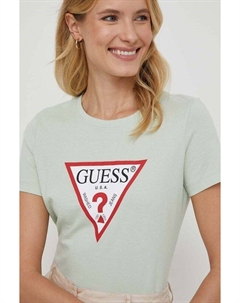 Футболка из хлопка, зеленый Guess