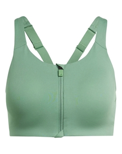 Спортивный бюстгальтер TLRD Impact Luxe Zip, зеленый Adidas