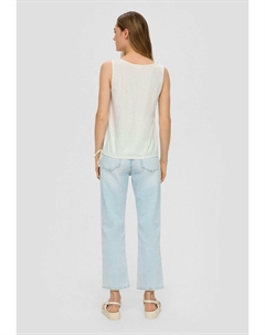 Блуза ÄRMELLOSES MIT STICKEREI, кремовый S.oliver