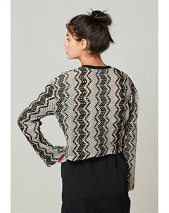 Вязаный свитер ZIG ZAG STRIPE CROCHET CREW NECK, REGULAR FIT, черный Next