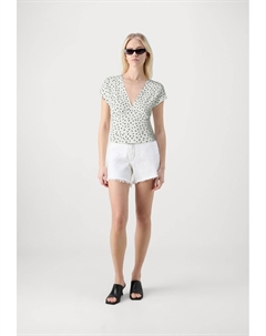 Футболка с принтом ONLHILLERY VNECK, кремовый Only