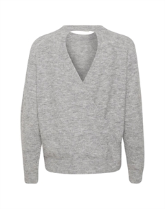 Вязаный свитер MALENE OPEN BACK, серый Kaffe
