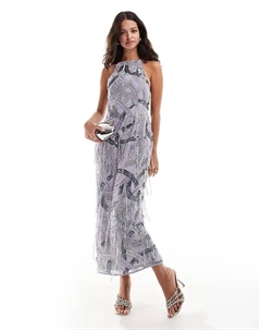 Эргономичное платье-миди с декоративным узором нежно-сиреневого цвета Asos design