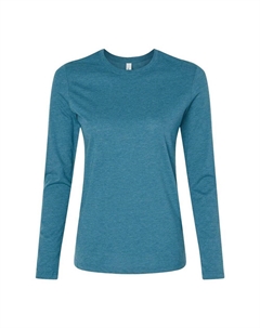 Женская трикотажная футболка Bella + Canvas с длинными рукавами, цвет Heather Deep Teal Bella+canvas
