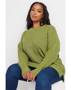 Джемпер с заниженной линией плеч, зеленый Yours curve