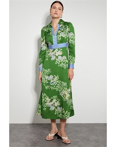 Платье миди с длинными рукавами и цветочным принтом Jennifer, зеленый Monsoon