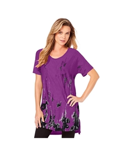 Женская туника больших размеров с принтом, цвет Purple Magenta Roaman's