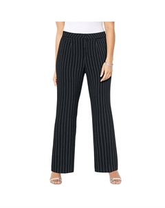 Женские брюки правильного кроя больших размеров (умеренно пышные), цвет Black White Pinstripe Catherine's