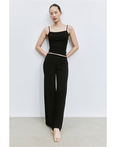 Широкие брюки в рубчик, черный H&m