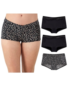 Женские роскошные шорты для мальчиков, комплект из 3 шт., на каждый день DM3TBS, цвет Black Black Moondot Maidenform
