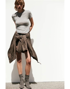 Футболка облегающая фигуру, серый H&m