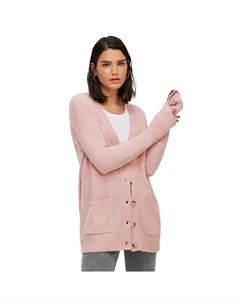 Женский свободный кардиган больших размеров с карманами, цвет Pale Blush Ellos
