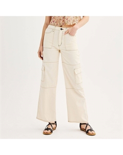 Брюки-карго с высокой посадкой и широкими штанинами для юниоров, цвет English Cream So