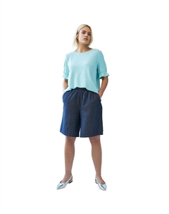 Женские джинсовые шорты больших размеров с эластичной резинкой на талии, цвет Dark Wash Ellos