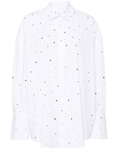Поплиновая рубашка со стразами, белый Giuseppe di morabito