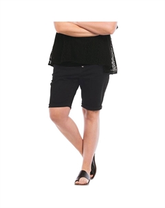 Женские джинсовые шорты больших размеров на пуговицах спереди, черный Ellos