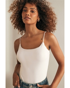 Боди из полиамида с тонкими бретелями без рукавов, белый Next