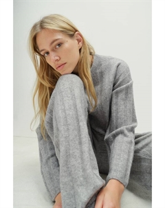 Брюки из смесовой шерсти в рубчик, серый H&m