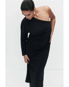 Блестящее платье на одно плечо, черный H&m
