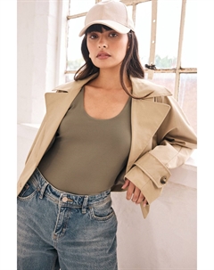 Боди из полиамида с круглым вырезом без рукавов, зеленый Next