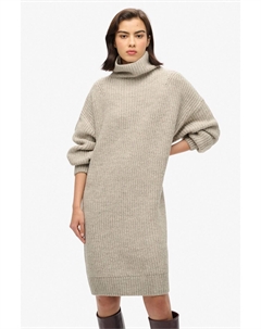 Платье джемпер крупной вязки в рубчик, серый Superdry