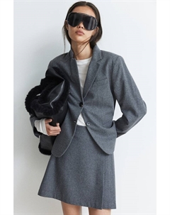 Приталенный блейзер, серый H&m