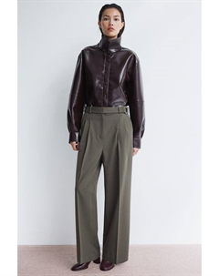 Широкие брюки с поясом, зеленый H&m