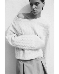 Свитер косой вязки, бежевый H&m