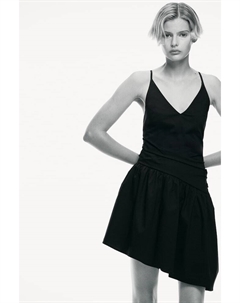 Асимметричное платье с вышивкой, черный H&m