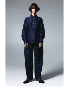 Высокие джинсы Barrel, синий H&m