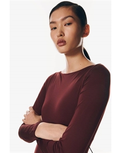 Боди с вырезом «лодочка», красный H&m