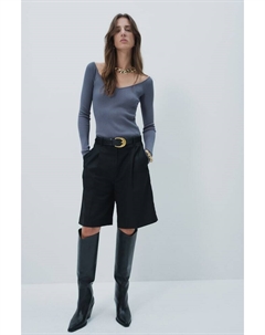 Рубашка с открытыми плечами, синий H&m