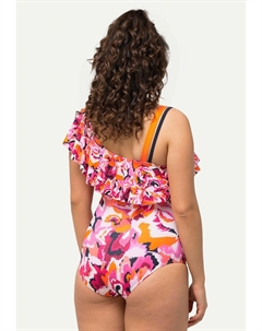 Купальник ASYMMETRIC FLOUNCE SHOULDER, розовый Ulla popken