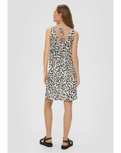 Платье из джерси RUNDHALSAUSSCHNITT, кремовый S.oliver